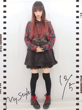 「やみかわいい」｜†りりにゃん†さん（レディース・159cm）の冬コーディネート