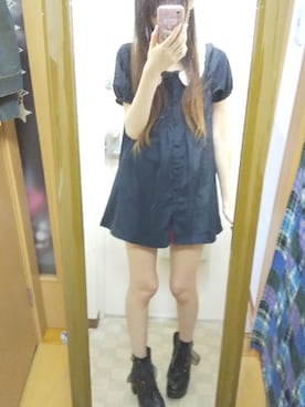 「病みかわいい」｜「アイテム（ワンピース/ドレス）」を使った、†りりにゃん†さん（レディース・159cm）の夏コーディネート