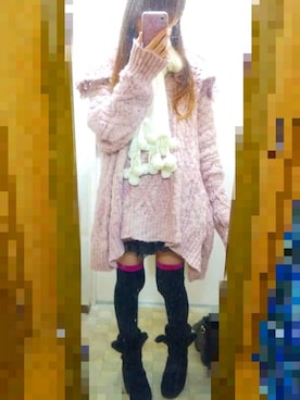 「だぼだぼ」｜「アイテム（ワンピース/ドレス）」を使った、†りりにゃん†さん（レディース・159cm）の冬コーディネート