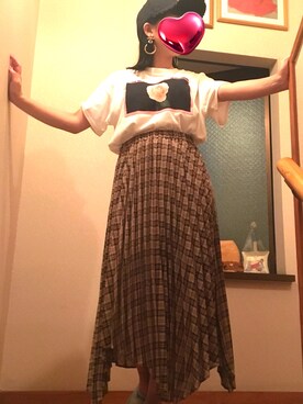 「おおぶりピアス」｜「アイテム（帽子）」を使った、Lilyさん（レディース・155cm）の秋コーディネート