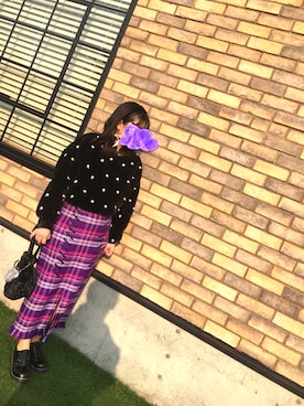 「GALLERIE（ギャレリー）のアイテム（Tシャツ/カットソー）」を使った、Lilyさん（レディース・155cm）の春コーディネート