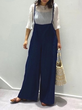 「GeeRA」｜「アイテム（オールインワン・サロペット）」を使った、GeeRAさん（レディース・159cm）の春コーディネート