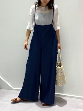 「GeeRA」｜「アイテム（オールインワン・サロペット）」を使った、GeeRAさん（レディース・159cm）の夏コーディネート