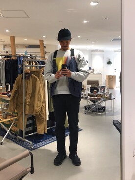 「snowpeak」｜「アイテム（キャップ）」を使った、hiromu / 大夢さん（メンズ・184cm）の冬コーディネート