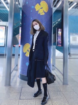 「Yohji Yamamoto（ヨウジヤマモト）のアイテム（スカート）」を使った、マキさん（レディース・163cm）の春コーディネート