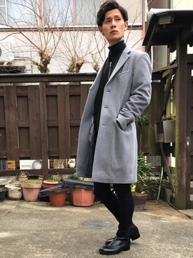 輪郭 アナログ 荒れ地 灰色 コート コーデ メンズ Kozawa K Jp