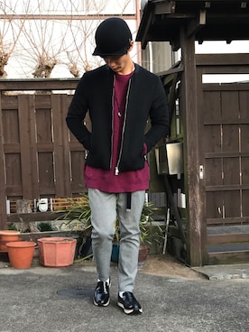 「CPH（シーピーエイチ）のアイテム（キャップ）」を使った、shuntaさん（メンズ・173cm）の冬コーディネート