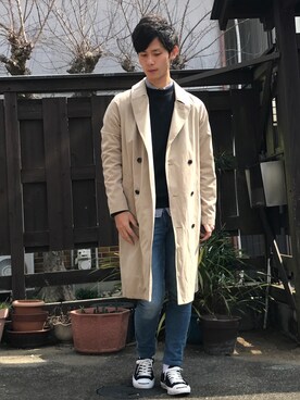「ジャックパーセル」｜「アイテム（トレンチコート）」を使った、shuntaさん（メンズ・173cm）の春コーディネート