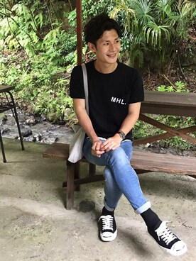 「CONVERSE（コンバース）のCONVERSE コンバース ジャック パーセル / JACK PURCEL（スニーカー）」を使った、shuntaさん（メンズ・173cm）の夏コーディネート