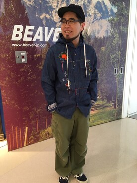 「MANASTASH（マナスタッシュ）のアイテム（キャップ）」を使った、maeyamaさん（メンズ・170cm）の冬コーディネート