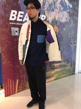 「MANASTASH（マナスタッシュ）のアイテム（キャップ）」を使った、maeyamaさん（メンズ・170cm）の冬コーディネート
