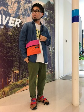 「MANASTASH（マナスタッシュ）のアイテム（スニーカー）」を使った、maeyamaさん（メンズ・170cm）の夏コーディネート