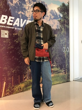 「MANASTASH（マナスタッシュ）のアイテム（バッグ）」を使った、maeyamaさん（メンズ・170cm）の夏コーディネート