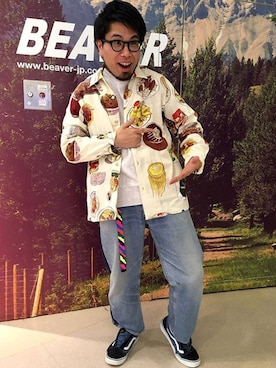「AlexanderLeeChang（アレキサンダーリーチャン）のアイテム（スニーカー）」を使った、maeyamaさん（メンズ・170cm）の冬コーディネート