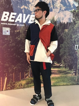 「SHAKA」｜「アイテム（ブルゾン）」を使った、maeyamaさん（メンズ・170cm）の春コーディネート