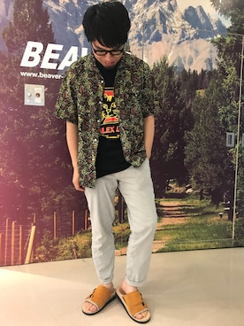 「AlexanderLeeChang（アレキサンダーリーチャン）のアイテム（トップス）」を使った、maeyamaさん（メンズ・170cm）の春コーディネート