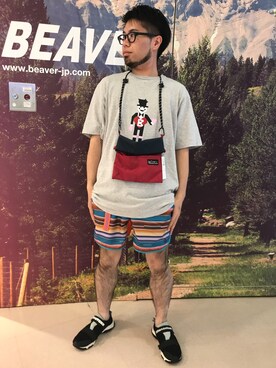 「MANASTASH（マナスタッシュ）のアイテム（スニーカー）」を使った、maeyamaさん（メンズ・170cm）の春コーディネート