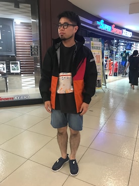 「MANASTASH（マナスタッシュ）のアイテム（マウンテンパーカー）」を使った、maeyamaさん（メンズ・170cm）の夏コーディネート
