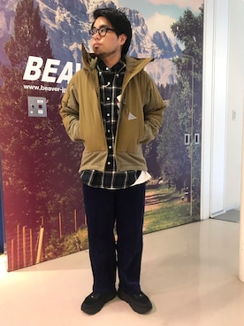 「and wander（アンドワンダー）のアイテム（ジャケット/アウター）」を使った、maeyamaさん（メンズ・170cm）の秋コーディネート