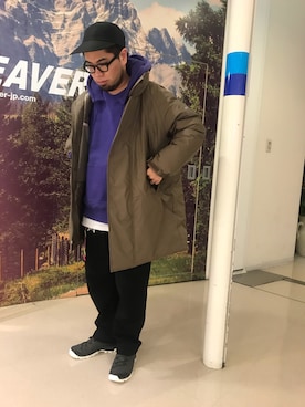 「MANASTASH（マナスタッシュ）のアイテム（パーカー）」を使った、maeyamaさん（メンズ・170cm）の秋コーディネート