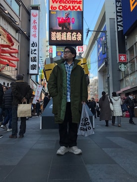 「BEAVER（ビーバー）のアイテム（バッグ）」を使った、maeyamaさん（メンズ・170cm）の冬コーディネート