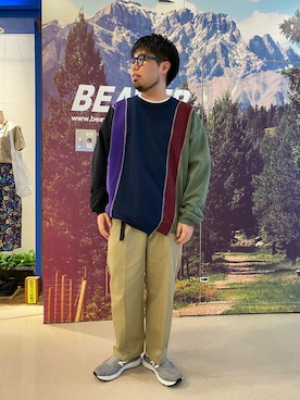 「meanswhile（ミーンズワイル）のアイテム（パンツ）」を使った、maeyamaさん（メンズ・170cm）の秋コーディネート