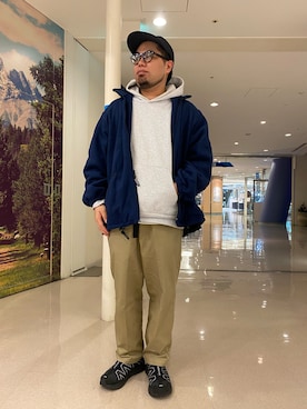 「and wander（アンドワンダー）のand wander/アンドワンダー　reflective highcut sneakers by salomon　リフレクティブハイカットスニーカーズバイサロモン（スニーカー）」を使った、maeyamaさん（メンズ・170cm）の秋コーディネート