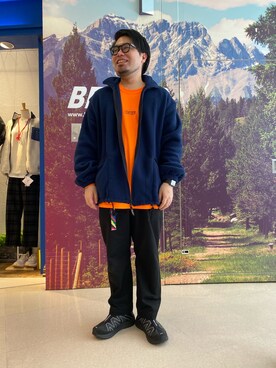「and wander（アンドワンダー）のand wander/アンドワンダー　reflective highcut sneakers by salomon　リフレクティブハイカットスニーカーズバイサロモン（スニーカー）」を使った、maeyamaさん（メンズ・170cm）の秋コーディネート