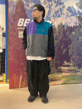 「and wander（アンドワンダー）のand wander/アンドワンダー　reflective highcut sneakers by salomon　リフレクティブハイカットスニーカーズバイサロモン（スニーカー）」を使った、maeyamaさん（メンズ・170cm）の秋コーディネート