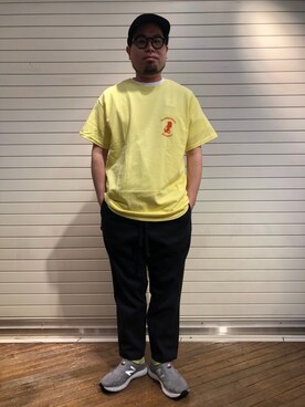 「MANASTASH（マナスタッシュ）のアイテム（チノパンツ）」を使った、maeyamaさん（メンズ・170cm）の春コーディネート