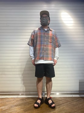 「MANASTASH（マナスタッシュ）のアイテム（シューズ）」を使った、maeyamaさん（メンズ・170cm）の春コーディネート