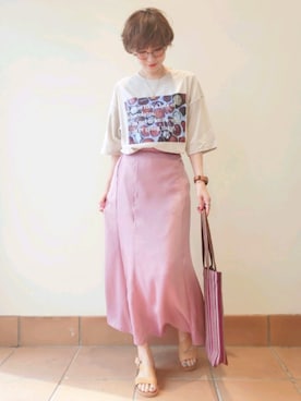 「Right-on（ライトオン）のアイテム（サンダル）」を使った、risa.ronoさん（レディース・158cm）の夏コーディネート