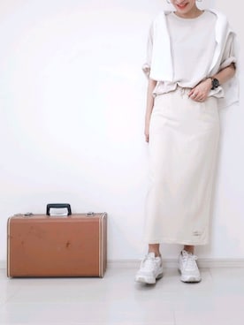 「RAG MACHINE（ラグマシーン）のアイテム」を使った、risa.ronoさん（レディース・158cm）の夏コーディネート