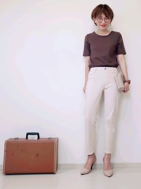 「RAG MACHINE（ラグマシーン）のアイテム」を使った、risa.ronoさん（レディース・158cm）の夏コーディネート