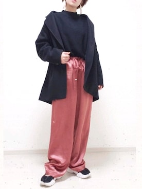「Right-on（ライトオン）のアイテム（チェスターコート）」を使った、risa.ronoさん（レディース・158cm）の秋コーディネート