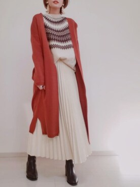 「求心柄」｜risa.ronoさん（レディース・158cm）の冬コーディネート