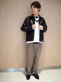 tk.TAKEO KIKUCHI ラムレザートラッカージャケット tk.TAKEO KIKUCHI（ティーケータケオキクチ）の「◇ラムレザー