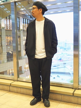 「tk.TAKEO KIKUCHI（ティーケータケオキクチ）のアイテム（スラックス）」を使った、tk.TAKEO KIKUCHI ルクア大阪店さん（メンズ・174cm）の春コーディネート