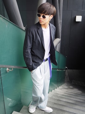 「tk.TAKEO KIKUCHI（ティーケータケオキクチ）のアイテム（テーラードジャケット）」を使った、tk.TAKEO KIKUCHI ルクア大阪店さん（メンズ・171cm）の春コーディネート