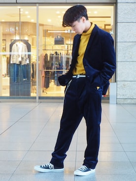 「tk.TAKEO KIKUCHI（ティーケータケオキクチ）のアイテム（パンツ）」を使った、tk.TAKEO KIKUCHI ルクア大阪店さん（メンズ・178cm）の秋コーディネート