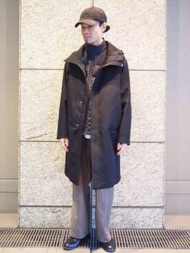 「フードコート」｜「アイテム（キャップ）」を使った、tk.TAKEO KIKUCHI ルクア大阪店さん（メンズ・170cm）の冬コーディネート
