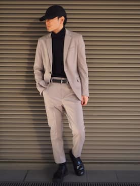 「tk.TAKEO KIKUCHI（ティーケータケオキクチ）のアイテム（帽子）」を使った、tk.TAKEO KIKUCHI ルクア大阪店さん（メンズ・170cm）の冬コーディネート