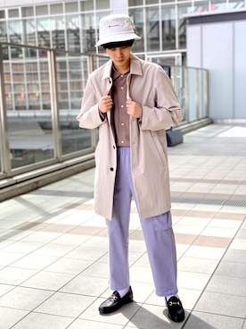 「tk.TAKEO KIKUCHI（ティーケータケオキクチ）のアイテム（ステンカラーコート）」を使った、tk.TAKEO KIKUCHI ルクア大阪店さん（メンズ・178cm）の春コーディネート