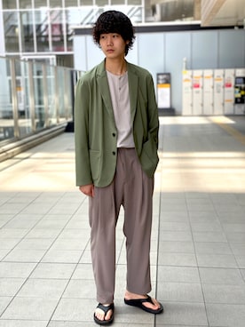 「tk.TAKEO KIKUCHI（ティーケータケオキクチ）のアイテム（ジャケット/アウター）」を使った、tk.TAKEO KIKUCHI ルクア大阪店さん（メンズ・178cm）の夏コーディネート