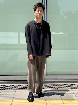 「tk.TAKEO KIKUCHI（ティーケータケオキクチ）のアイテム（ノーカラージャケット）」を使った、tk.TAKEO KIKUCHI ルクア大阪店さん（メンズ・178cm）の夏コーディネート