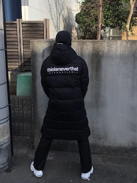 「thisisneverthat（ディスイズネバーザット）のアイテム（ジャケット/アウター）」を使った、ayanoさん（レディース・163cm）の冬コーディネート