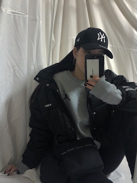 「NERDY（ノルディ）のアイテム（ジャケット/アウター）」を使った、ayanoさん（レディース・163cm）の冬コーディネート