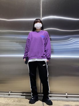 「NERDY（ノルディ）のアイテム（パンツ）」を使った、ayanoさん（レディース・163cm）の冬コーディネート