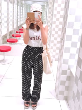 「CHOUCHOU（チュチュ）のアイテム」を使った、saraさん（レディース・157cm）の夏コーディネート