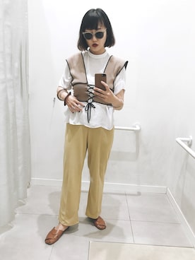 「マスタードイエロー」｜norisandesukaさん（レディース・166cm）の夏コーディネート